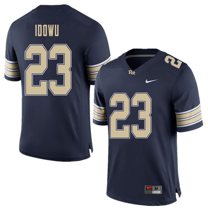 Men #23 Oluwaseun Idowu Pittsburgh Panthers College Football Jerseys Sale-Home Blue